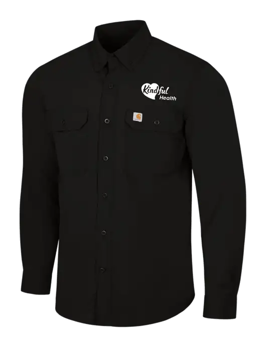 Carhartt Force Black Solid Long Sleeve Shirt w/Kindful Health Logo