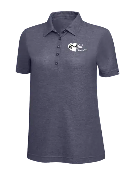 TravisMathew Navy Heather Womens Oceanside Polo w/Kindful Health Logo