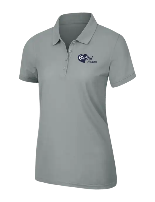 Light Grey Womens Core Classic Pique Polo w/Kindful Health Logo