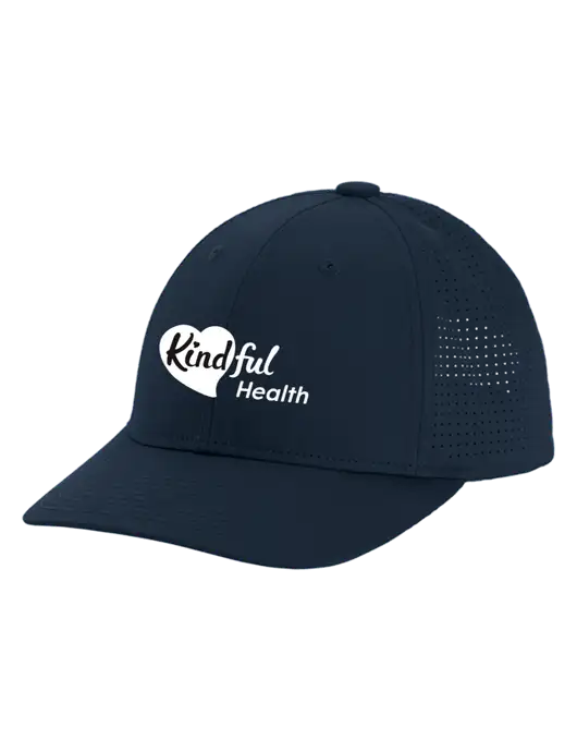 Pro-Cut Structured Snapback with Pinhole Mesh Dark Navy Cap w/Kindful Health Logo