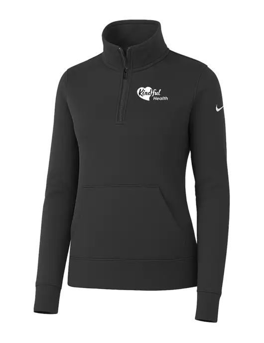 Nike Womens Dark Grey Club Fleece Sleeve Swoosh 1/2-Zip w/Kindful Health Logo