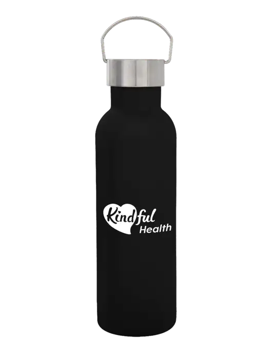 28 oz Black Bubbli Stainless Steel Bottle w/Kindful Health Logo