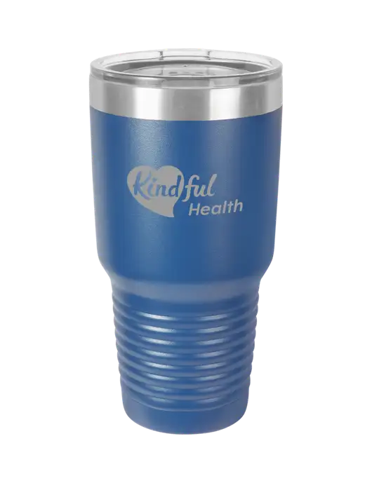 Polar Camel 30 oz Powder Coated Royal Vacuum Insulated Tumbler w/Kindful Health Logo