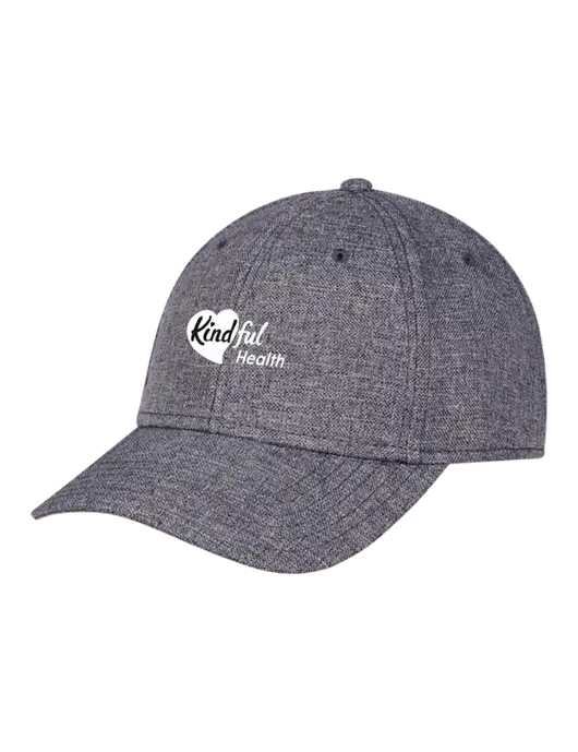 Heather Charcoal Structured Linen Look Cap Hook & Loop w/Kindful Health Logo