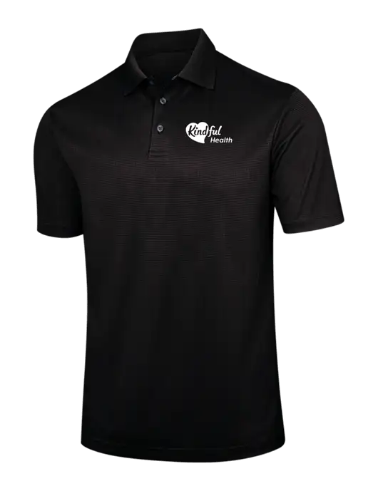 Black Performance Fine Jacquard Polo w/Kindful Health Logo