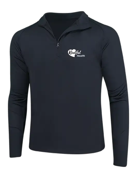 Black Sport Wick Stretch 1/4 Zip Pullover w/Kindful Health Logo