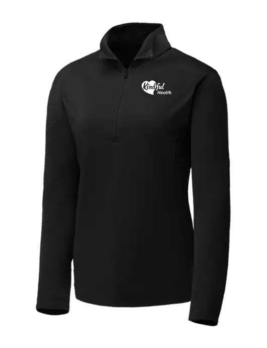 Black Womens Posicharge Competitor ¼ Zip Pullover w/Kindful Health Logo