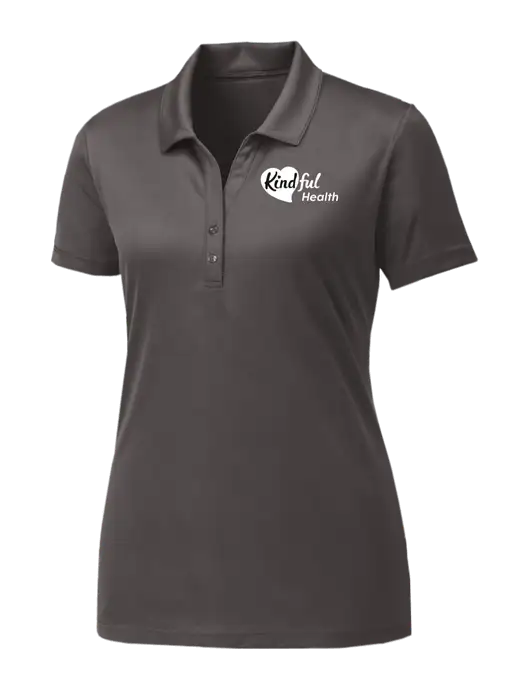 Womens Dark Grey PosiCharge Competitor Polo w/Kindful Health Logo