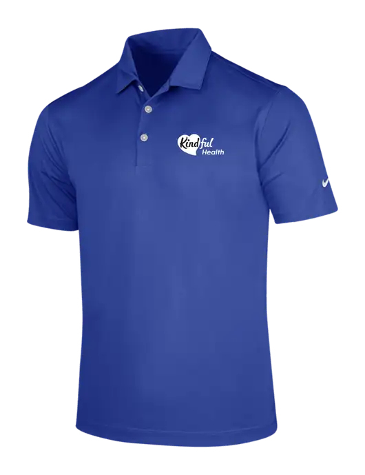 NIKE Dark Royal Dri-Fit Vertical Mesh Polo w/Kindful Health Logo