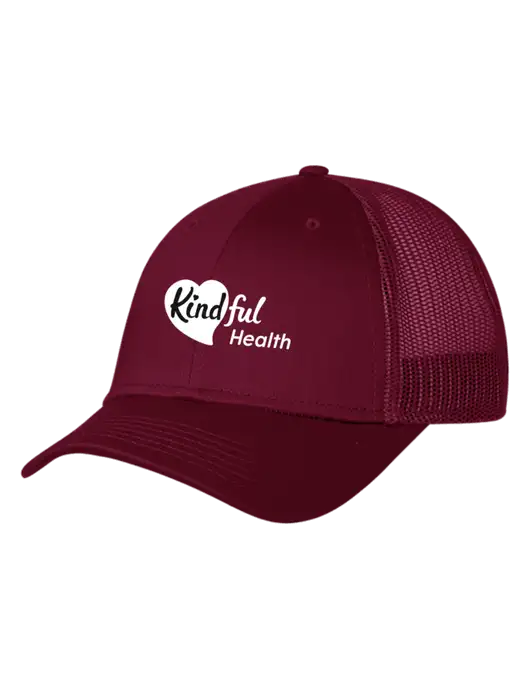 Maroon Mesh Trucker Cap Snap Back w/Kindful Health Logo
