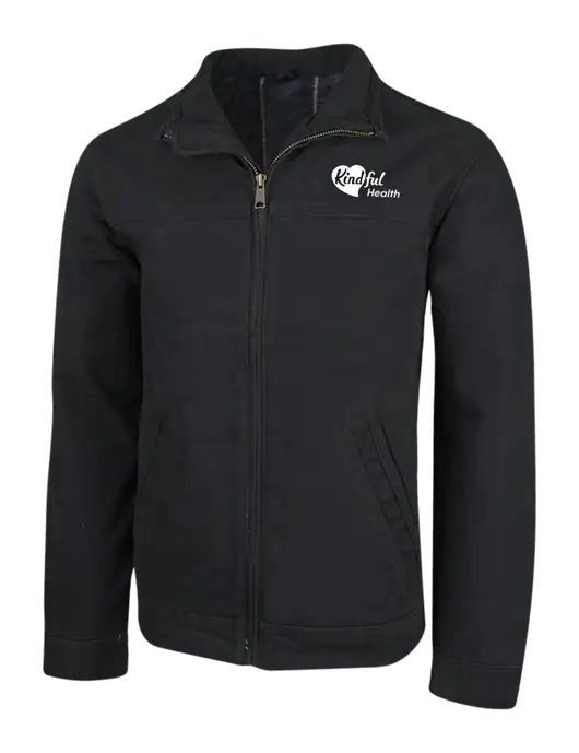 Cornerstone Black Washed Duck Cloth Flannel Lined Work Jacket w/Kindful Health Logo