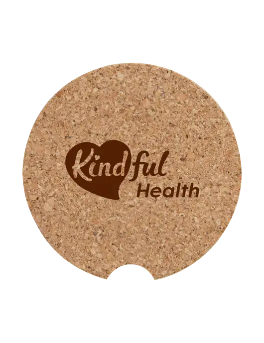Cork Car Coaster, 2.5" w/Kindful Health Logo