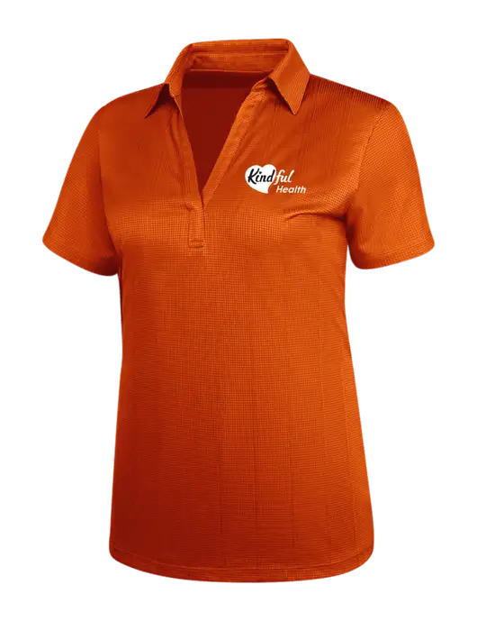 Orange Womens Performance Fine Jacquard Polo w/Kindful Health Logo