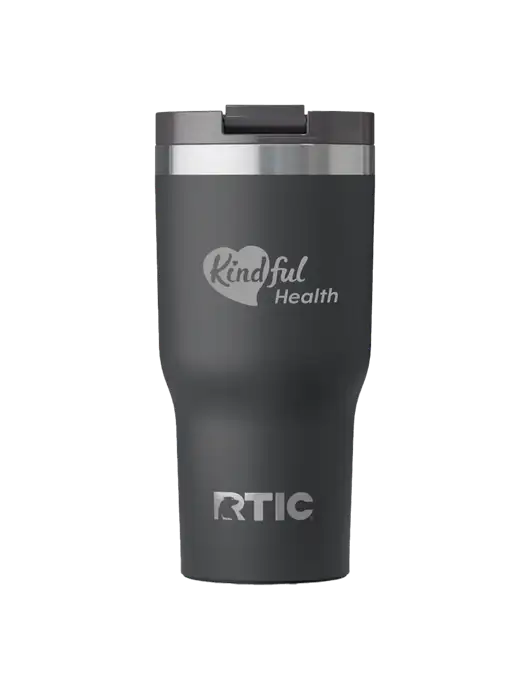 RTIC Essential 30 oz Charcoal Tumbler w/Kindful Health Logo