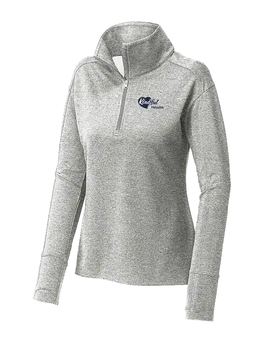 Womens Sport-Wick Flex Fleece Light Grey Heather 1/4-Zip w/Kindful Health Logo