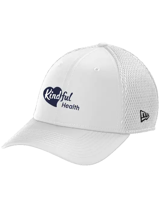 New Era 39THIRTY Performance Stretch White Mesh Cap w/Kindful Health Logo