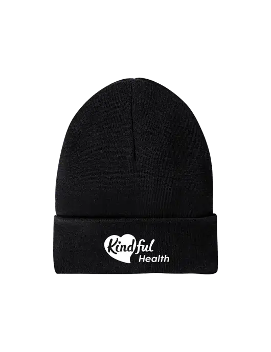 Recycled Black Beanie w/Kindful Health Logo