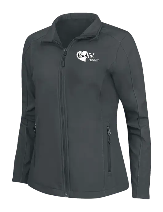 Charcoal Grey Womens Core Soft Shell Jacket w/Kindful Health Logo
