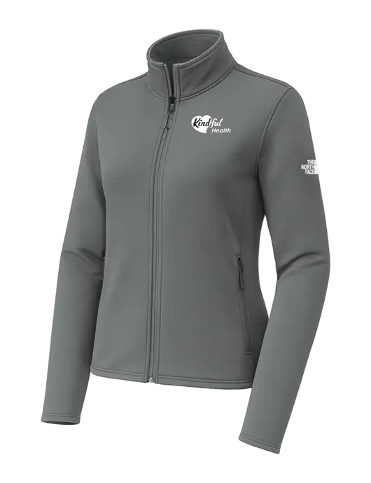 The North Face Womens Aim Full-Zip Dark Medium Grey Fleece Jacket w/Kindful Health Logo