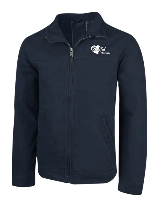 Cornerstone Navy Washed Duck Cloth Flannel Lined Work Jacket w/Kindful Health Logo