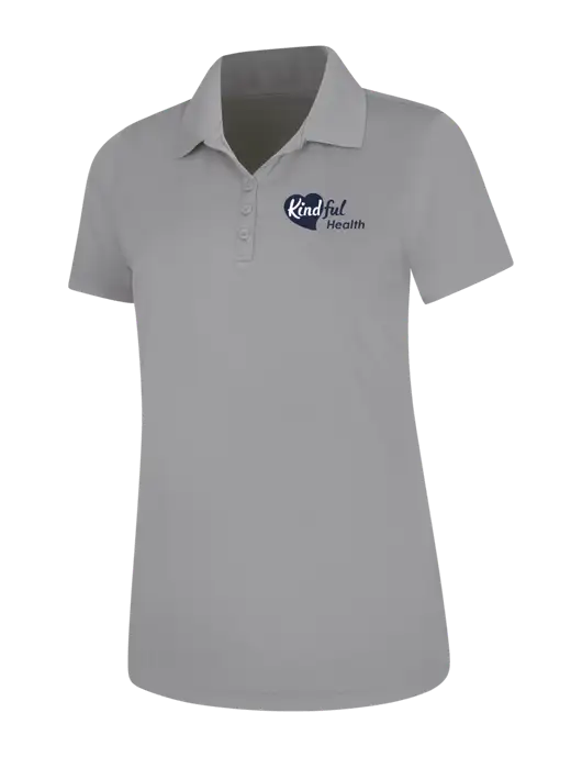 Light Grey Womens Dry Zone UV Mesh Polo w/Kindful Health Logo