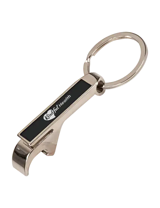 Black Bottle Opener Keychain w/Kindful Health Logo