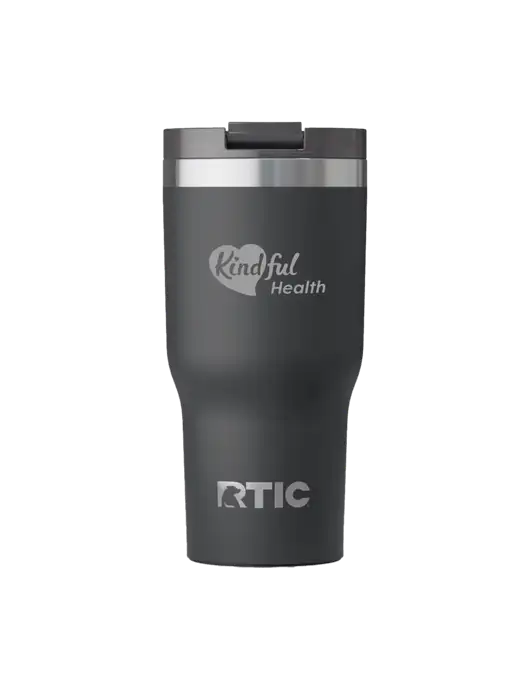 RTIC Essential 20 oz Charcoal Tumbler w/Kindful Health Logo
