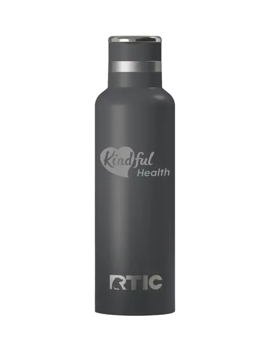 RTIC Journey 20 oz Charcoal Bottle w/Kindful Health Logo