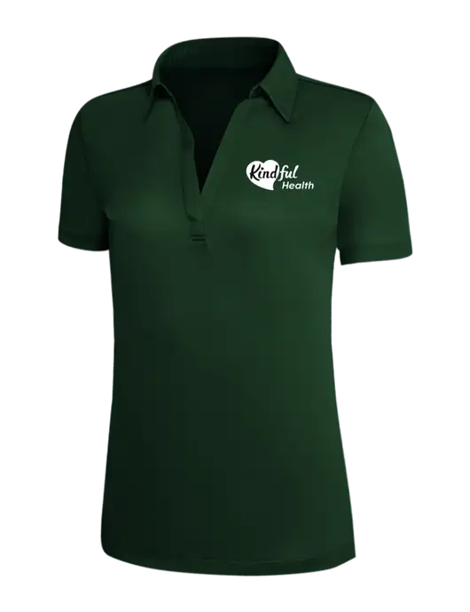 Dark Green Silk Touch Womens Performance Polo w/Kindful Health Logo