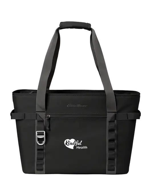 Eddie Bauer Black/Medium Grey Max Cool Tote Cooler  w/Kindful Health Logo