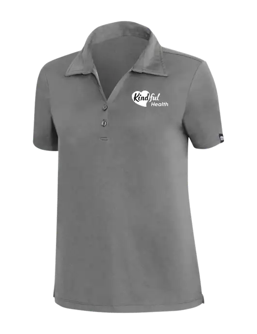 TravisMathew Med Dark Grey Womens Coto Performance Polo w/Kindful Health Logo