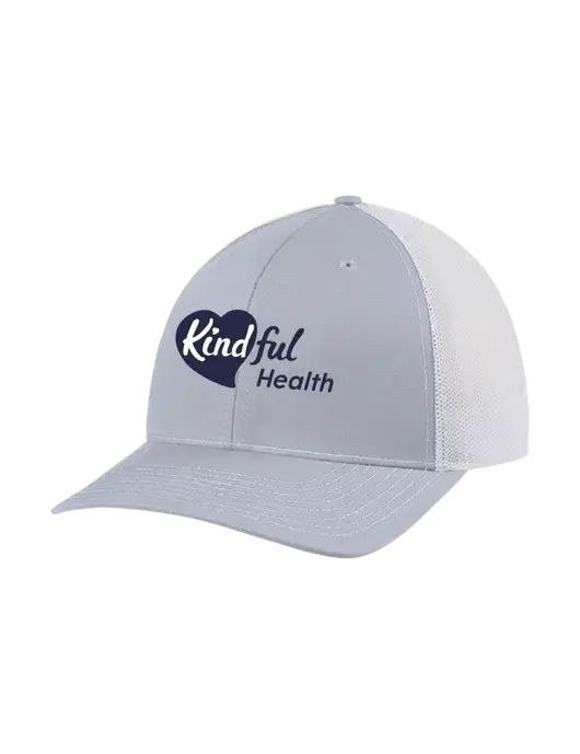 Richardson Adjustable Snapback Original 112 Trucker Cap Light Heather Grey w/White Mesh w/Kindful Health Logo