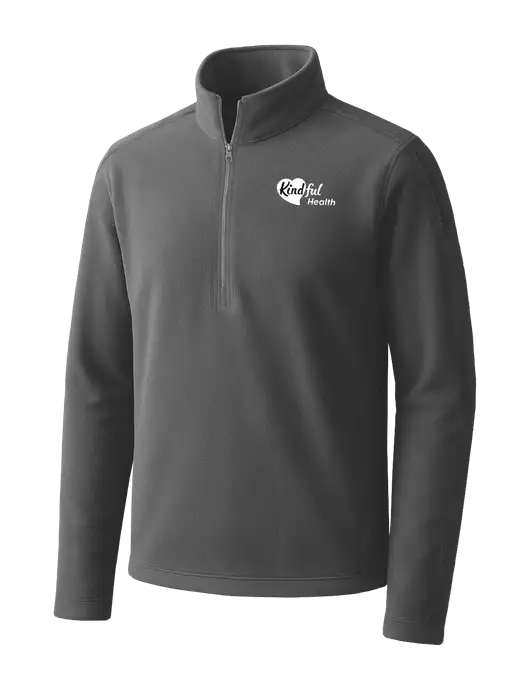 Medium Grey Microfleece 1/2 Zip Pullover w/Kindful Health Logo