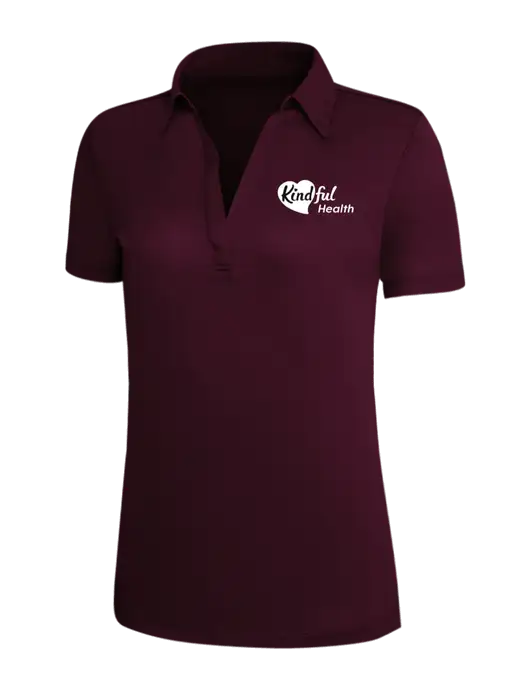 Maroon Silk Touch Womens Performance Polo w/Kindful Health Logo