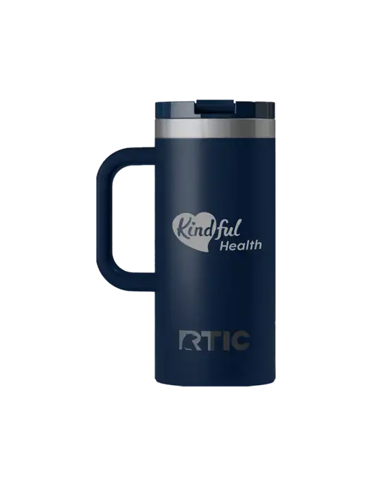 RTIC Road Trip 16 oz Navy Travel Mug w/Kindful Health Logo