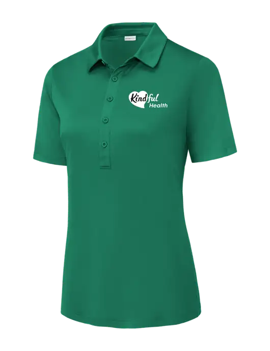 Kelly Green Womens Posi-UV Pro Polo w/Kindful Health Logo