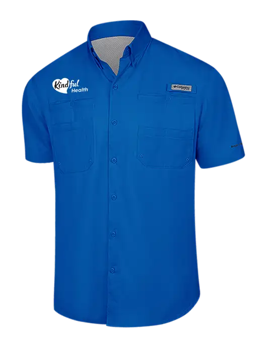 Columbia Royal PFG Tamiami II Short Sleeve Shirt w/Kindful Health Logo