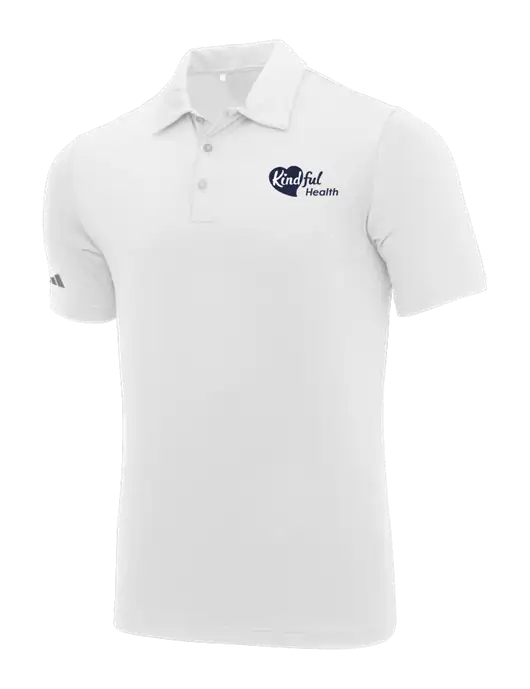 Adidas White Ultimate Solid Polo w/Kindful Health Logo