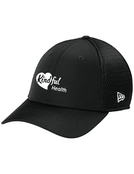 New Era 39THIRTY Performance Stretch Black Mesh Cap w/Kindful Health Logo