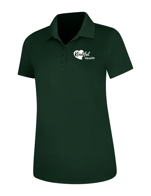Dark Green Womens Dry Zone UV Mesh Polo w/Kindful Health Logo