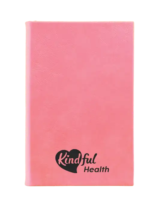 Pink Leatherette 5.25 x 8.25 Journal w/Kindful Health Logo