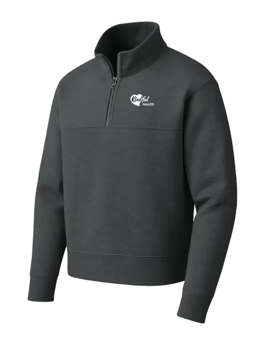 Mercer+Mettle Dark Grey Linear Texture Quarter Zip w/Kindful Health Logo