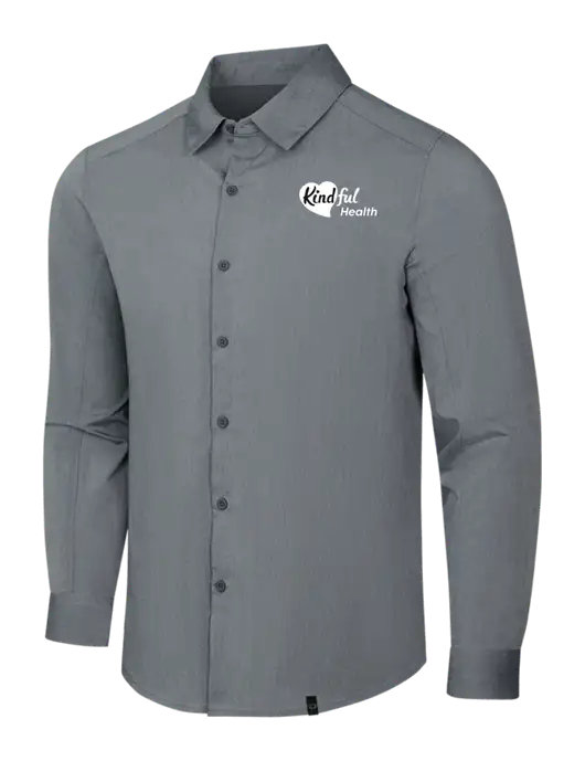 OGIO Medium Grey Heather Commuter Woven Shirt w/Kindful Health Logo