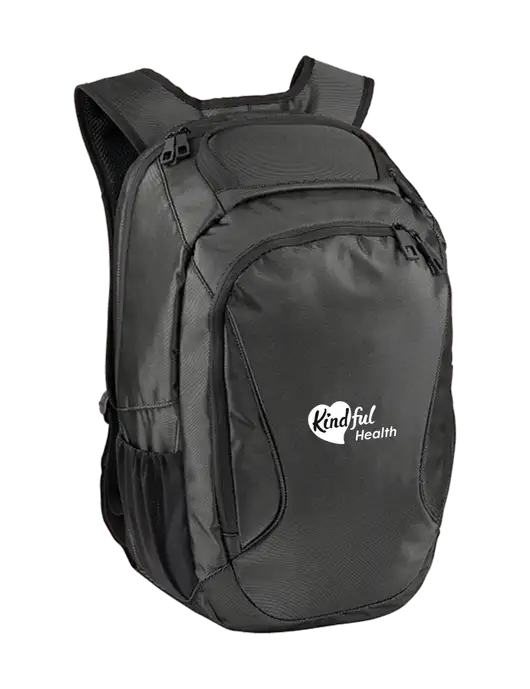 Stealth Dark Grey/Black Laptop Backpack w/Kindful Health Logo