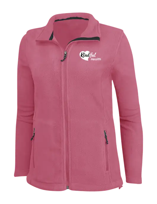 Womens Pink Fleece Jacket w/Kindful Health Logo
