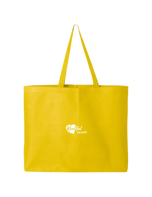 Sturdy Canvas Yellow Tote w/Kindful Health Logo