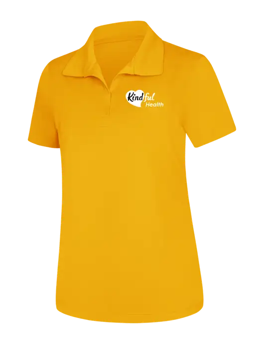 Womens Yellow Gold Micropique Sport-Wick Polo
 w/Kindful Health Logo