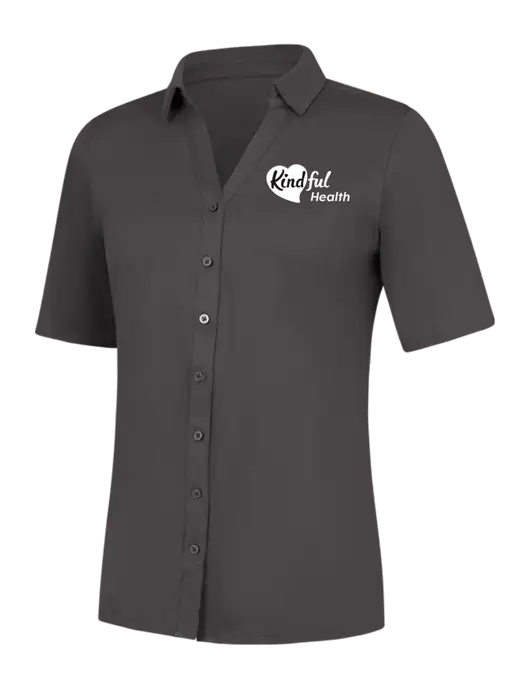 Womens Dark Grey City Stretch Top w/Kindful Health Logo