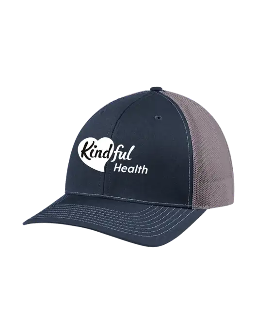 Richardson Adjustable Snapback Original 112 Trucker Cap Navy w/Charcoal Mesh w/Kindful Health Logo