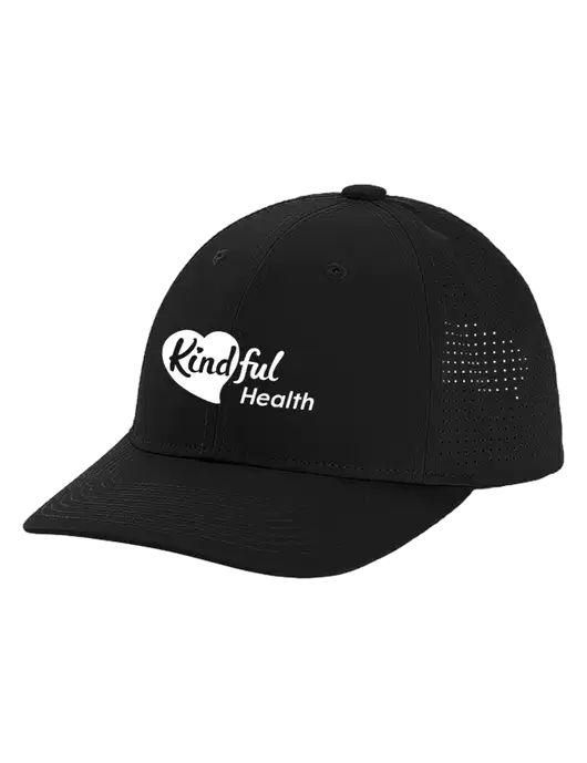 Pro-Cut Structured Snapback with Pinhole Mesh Black Cap w/Kindful Health Logo